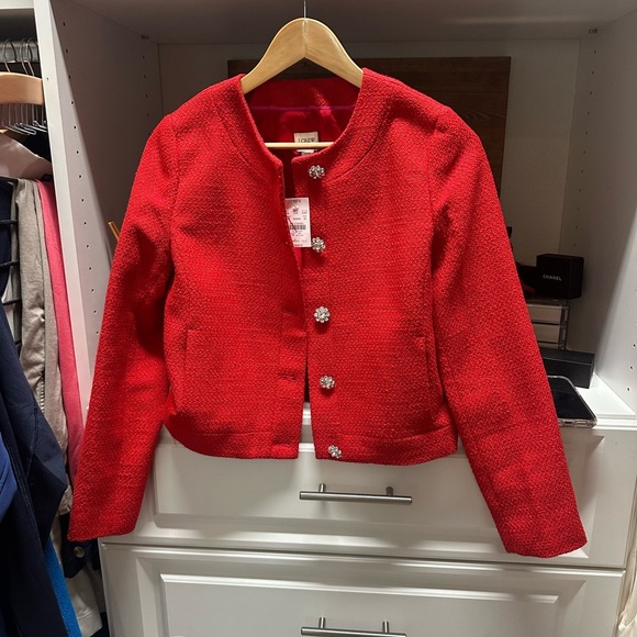 J. Crew Tweed lady jacket with jeweled buttons - Picture 2 of 6